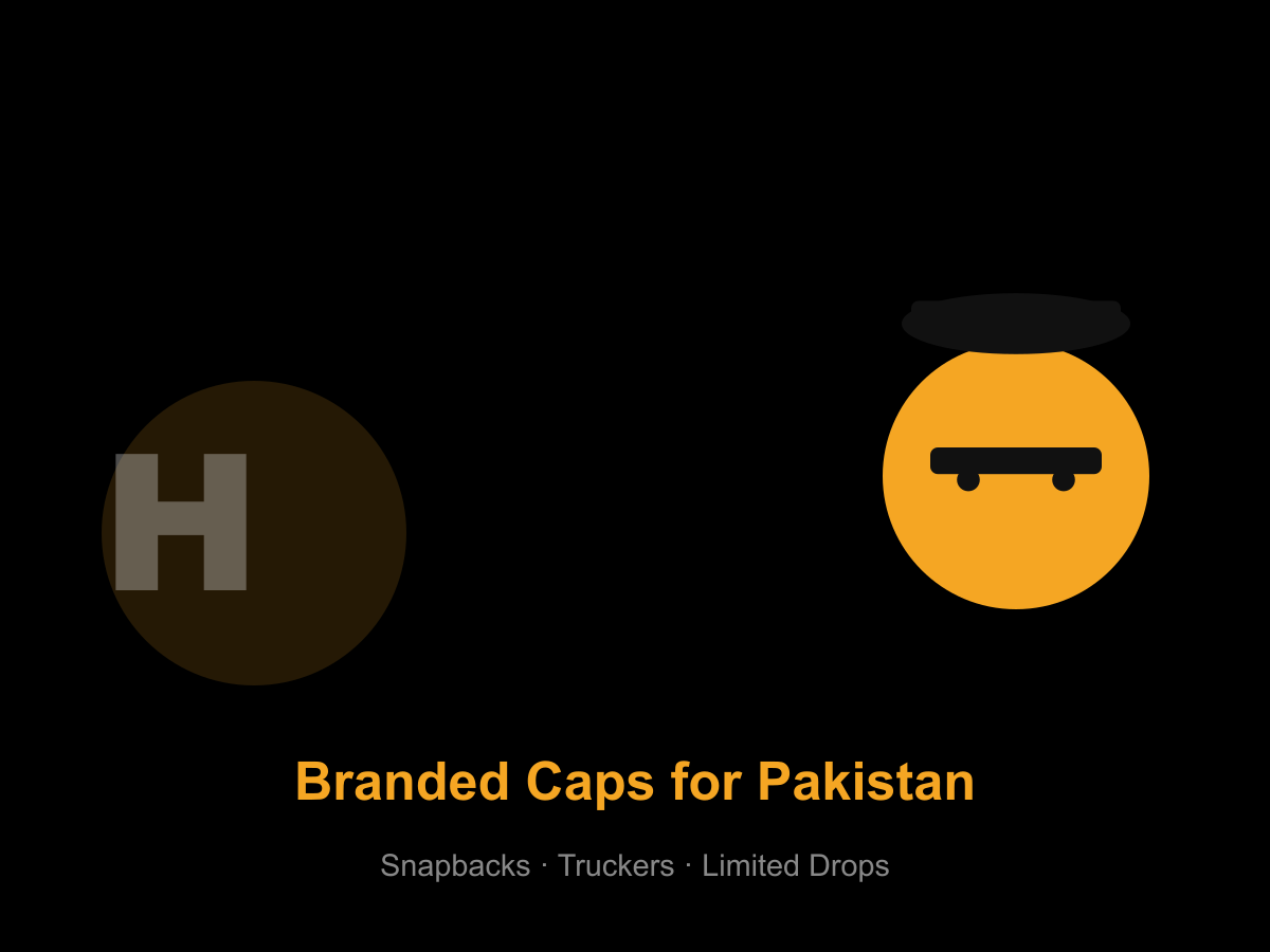 HappyCrime branded caps — snapbacks and truckers for Pakistan